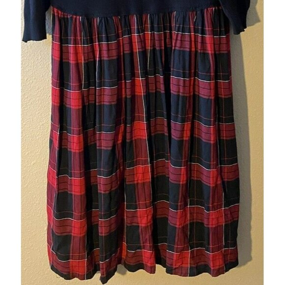 COPY - Torrid Mini Challis To Knit Dress 1X Black Red Plaid Pleated Skirt Pocke… - Picture 7 of 7